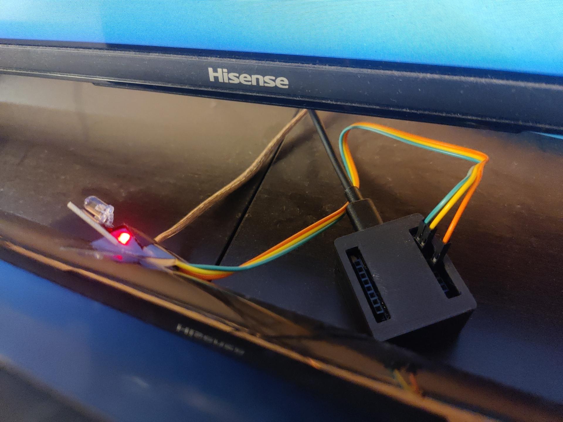 ESPhome transmitter connected to TV